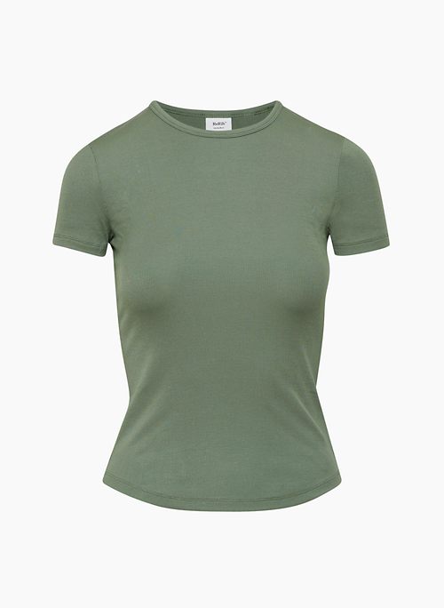 Lucky Brand Ladies’ Ribbed Crew Neck T-Shirt 3-Pack, Green/Blue/Mauve Medium