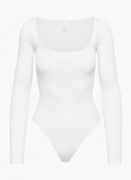 White Long Sleeve Bodysuits for Women