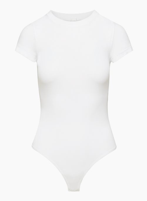 White Short Sleeve Bodysuits For Women