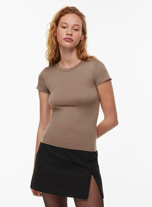 In The Clear Taupe Lettuce Hem Seamless Tank – Pink Lily