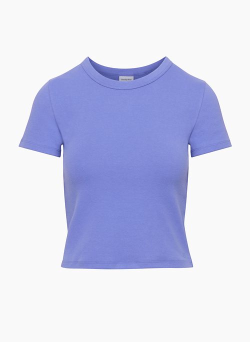 Sky blue plain crop t shirt, T shirt crop tops for women