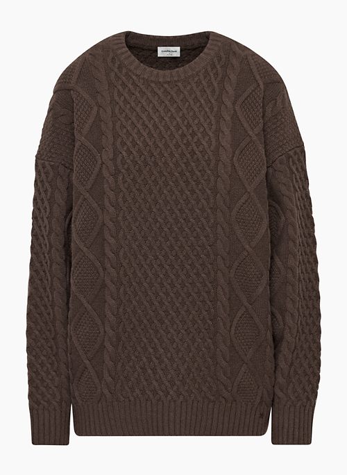 PEGGY SWEATER - Crewneck cable-knit wool sweater