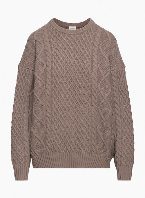 PEGGY SWEATER - Crewneck cable-knit wool sweater