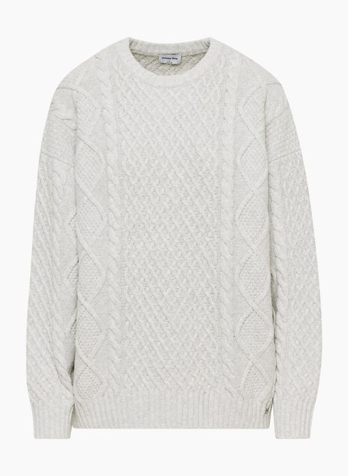 PEGGY SWEATER - Crewneck cable-knit wool sweater