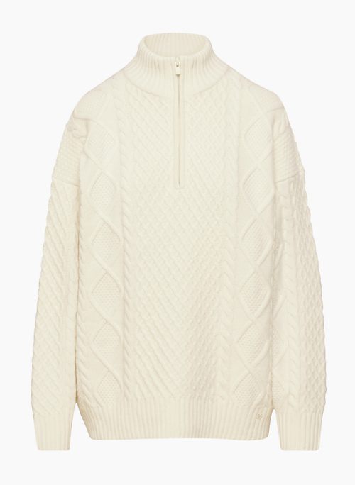 PEGGY TURTLENECK ¼ ZIP SWEATER - Merino wool 1/4-zip mockneck sweater