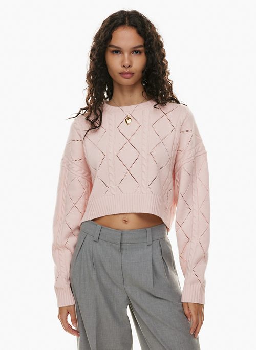 Pink Crop Sweaters & Hoodies for Women