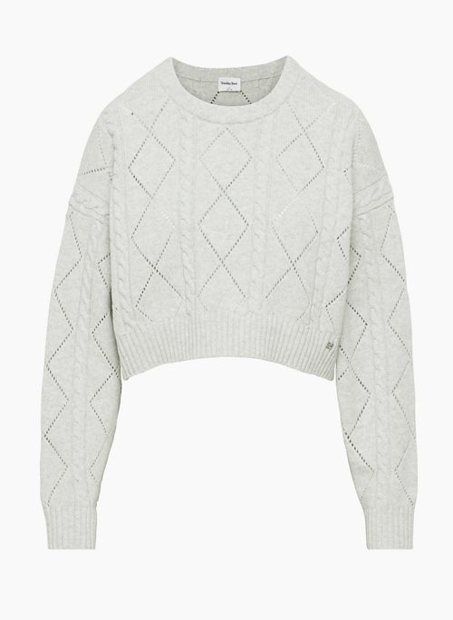 PEGGY CROPPED SWEATER - Merino wool cropped crewneck sweater