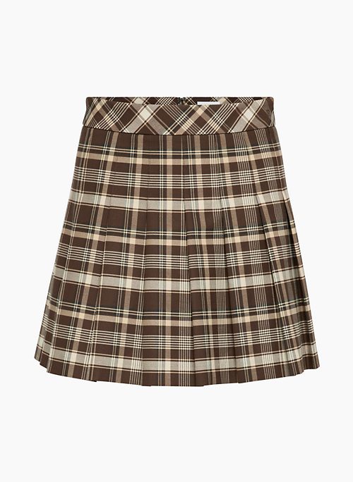 OLIVE MICRO PLEATED SKIRT - High-waisted plated skirt made with recycled materials