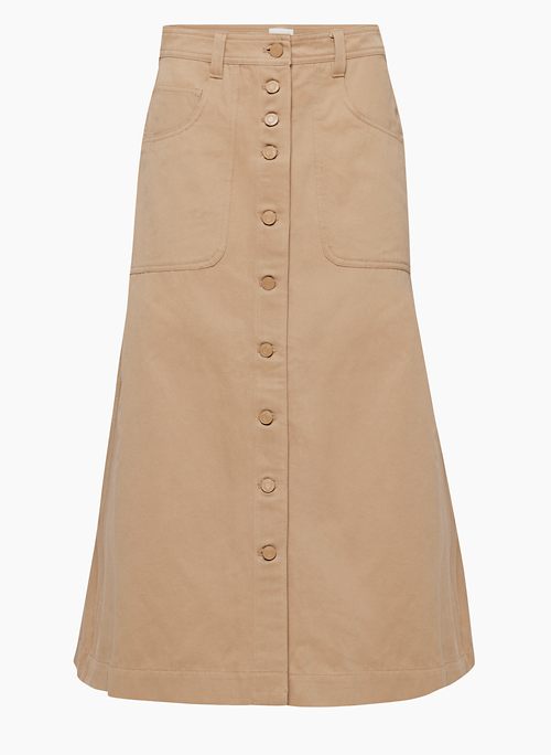 CYNTHIA SKIRT - Button-up twill maxi skirt