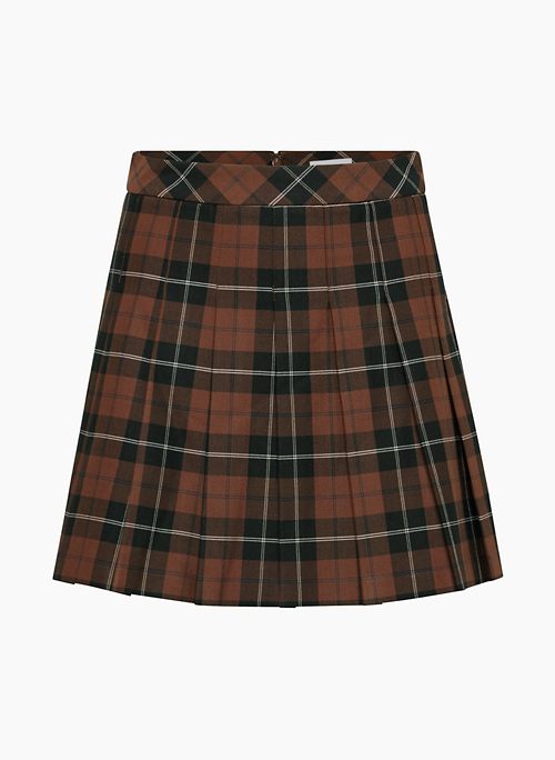 OLIVE MICRO PLEATED SKIRT - Classic pleated micro skirt