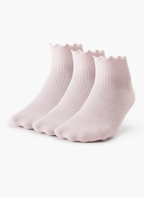 SUGARPLUM ANKLE SOCK 3-PACK - Everyday lettuce-edge ankle socks, 3-pack