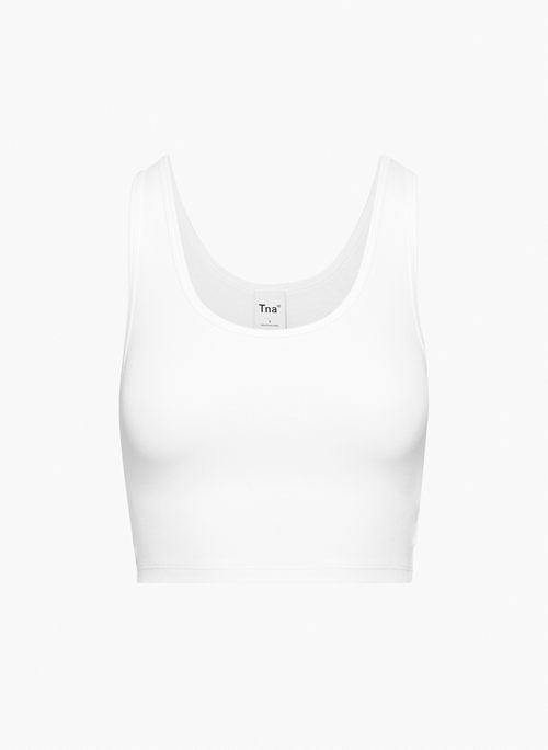 HOMESTRETCH™ SCOOPNECK CROPPED TANK - Cropped ribbed cotton tank top