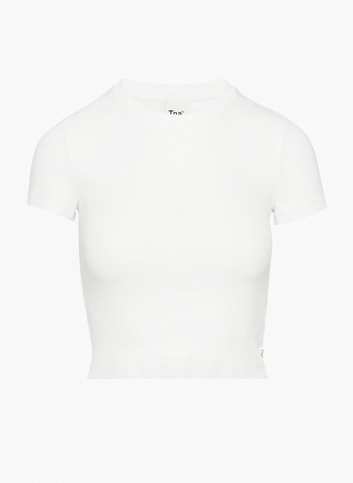 HOMESTRETCH™ CREW WAIST T-SHIRT - Ribbed cotton crewneck t-shirt