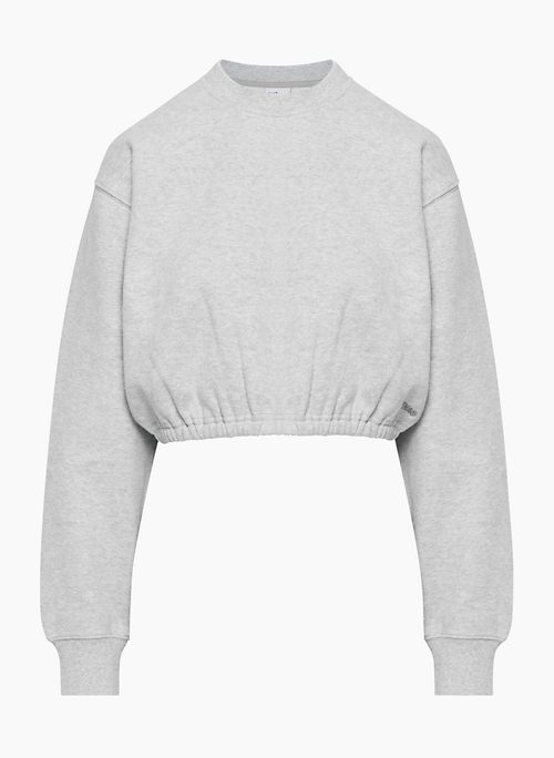 COZY FLEECE PERFECT CINCH SWEATSHIRT - Crewneck fleece sweatshirt with a cinched hem