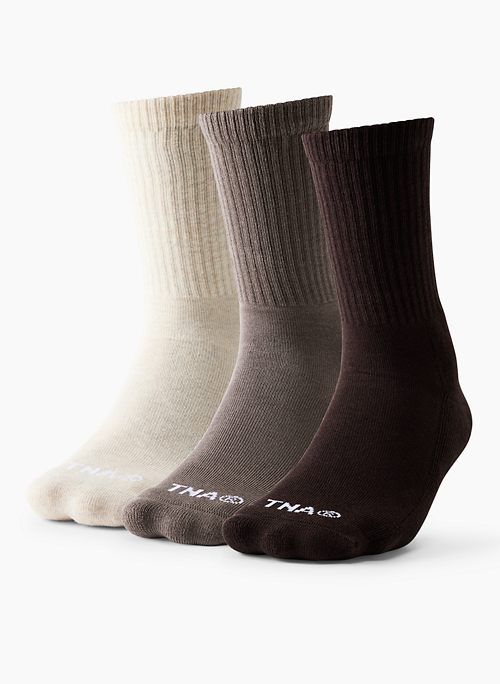 BASE CREW SOCK 3-PACK - Everyday ribbed crew socks, 3-pack