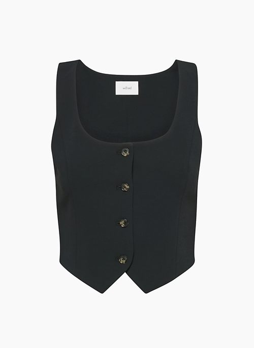 ROCCO VEST - Crepe button-up vest