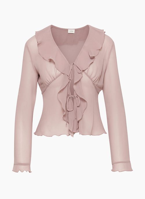 FRENCHY BLOUSE - V-neck chiffon ruffle blouse