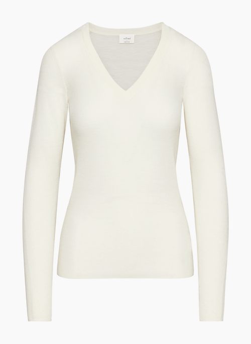 LOBBY SWEATER - Extra-fine merino wool V-neck sweater