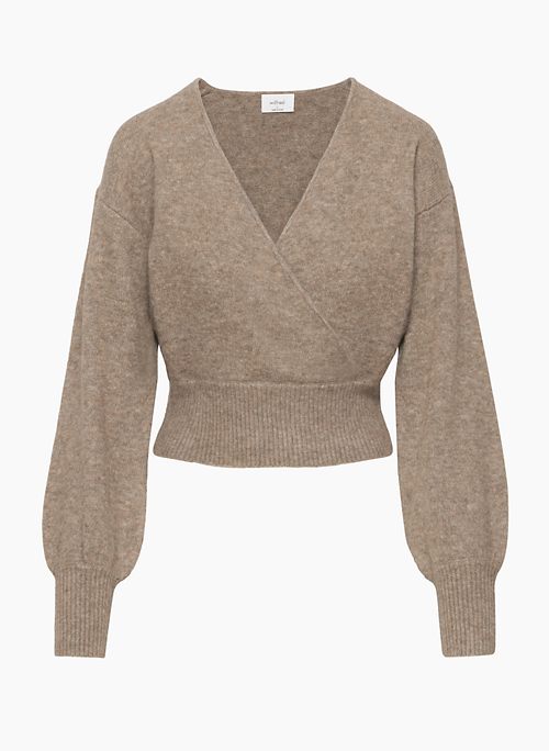 Crop Sweater, Wool, Warm Brown