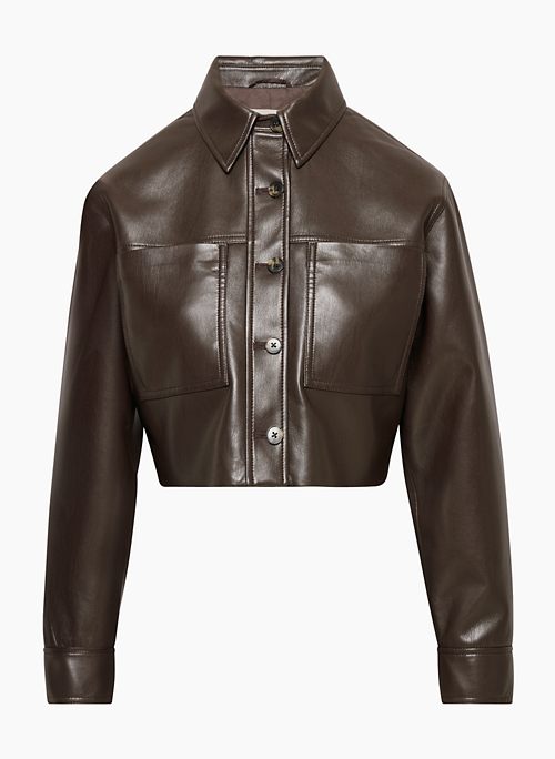 LITTLE CROPPED JACKET - Vegan Leather button-up jacket