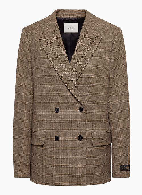 DESTINY BLAZER - Classic-fit twill blazer with shoulder pads