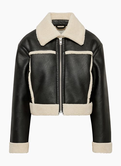 VANCE JACKET - Relaxed faux shearling zip-up jacket