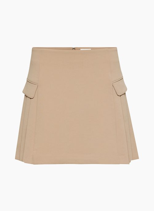 MINETTA SKIRT - Mid-rise pleated crepe micro skirt
