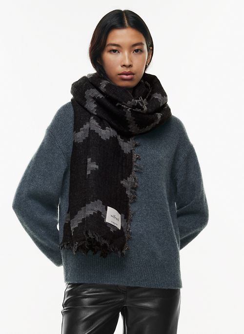 Pure CASHMERE Black and Grey Tassled Scarf. – Lord Willy's. Established.
