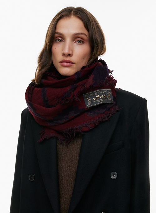 Women's Brown and Red Classic Scarf