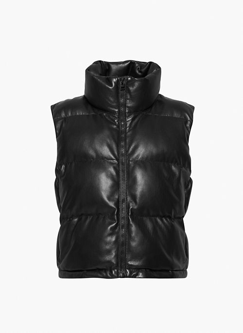 VISTA PUFFER VEST - Vegan Leather, vegan-down puffer vest