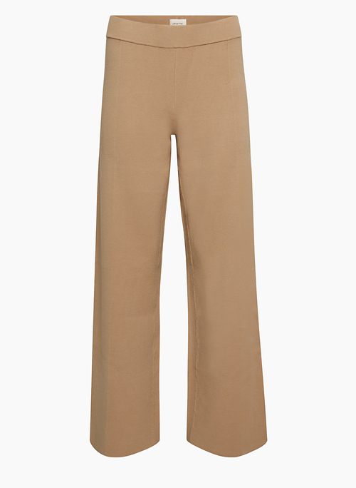 DAILY RITUAL Pants High Rise Wide Leg Cropped Chino Tan Slacks Women's Size  4