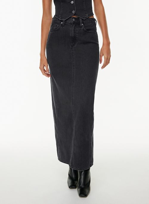 THE '90S PENCIL MAXI JEAN SKIRT - High-rise denim maxi skirt