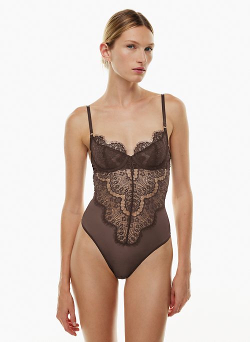 Structured Sheer Lace Body/ Black