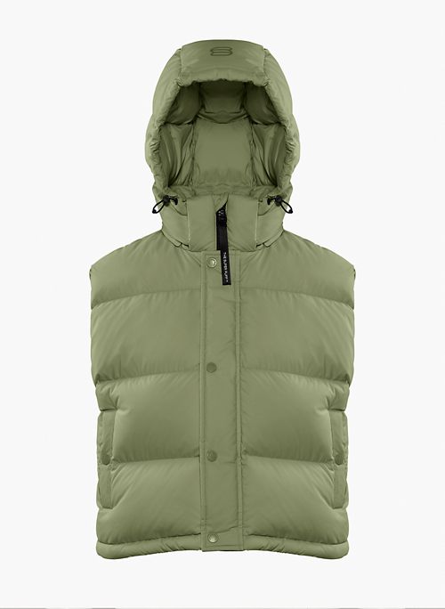 THE SUPER PUFF™ SHORTY VEST - cliMATTE™ Japanese ripstop boxy cropped goose down puffer vest