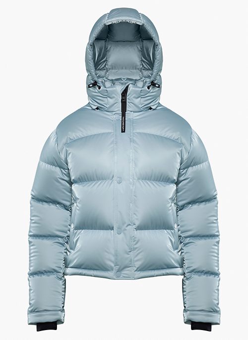THE SUPER PUFF™ SHORTY - Liquid Shine cropped goose down puffer jacket