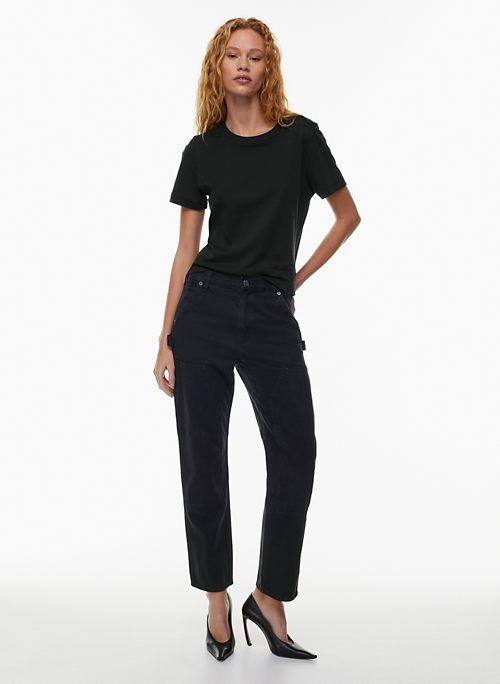 Criss Cross Waist Mom-Fit Jeans  premium womens basic clothing and  essentials and wide brim feodras in many colors