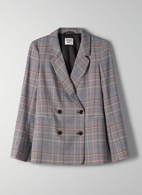 aritzia plaid blazer