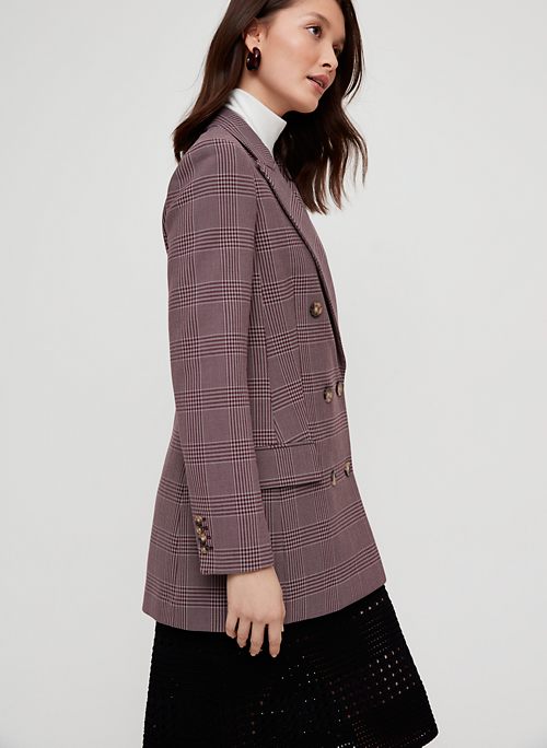aritzia plaid blazer
