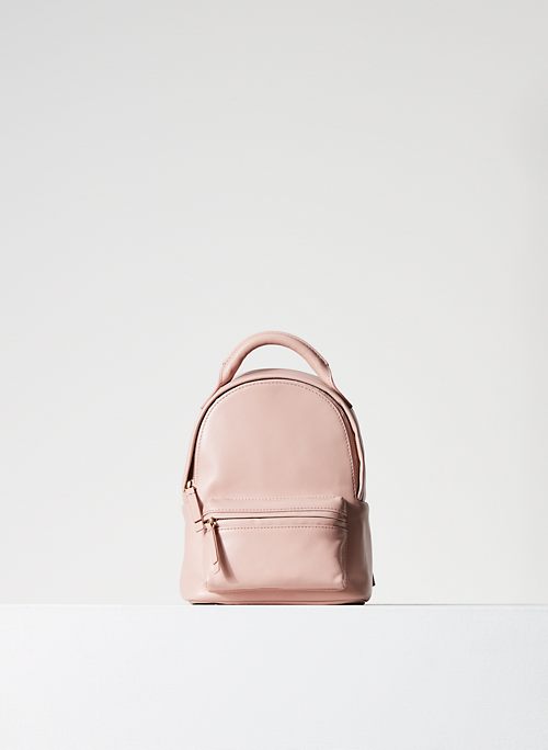 small pink leather backpack