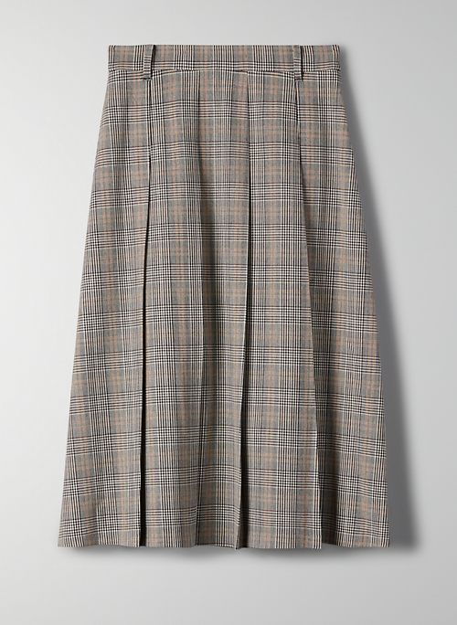 CALATHEA SKIRT - Pleated, plaid midi skirt