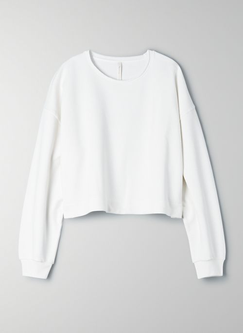 white cropped crew neck