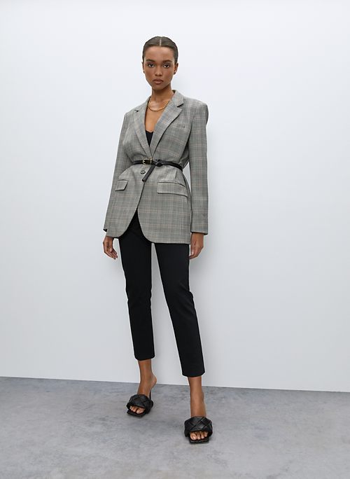 aritzia plaid blazer
