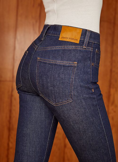 high-waisted jeans
