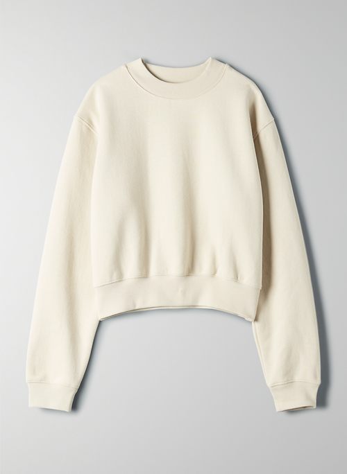 pale yellow crew neck sweatshirt