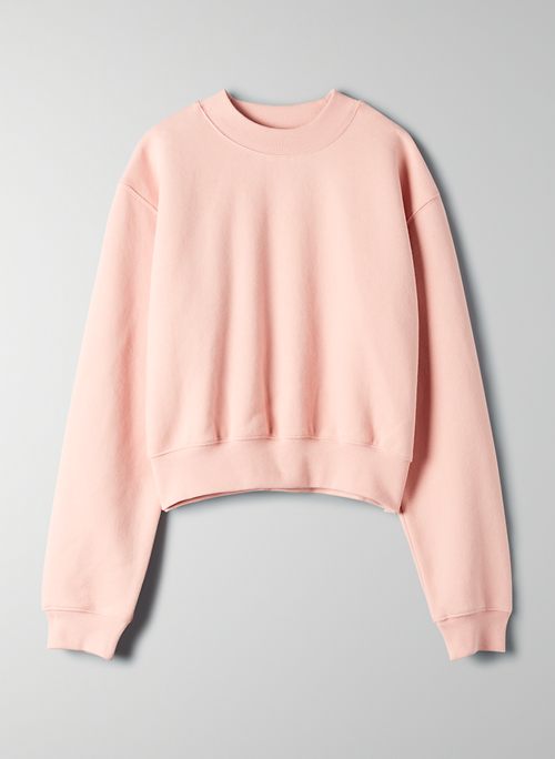 light pink crew neck sweatshirt