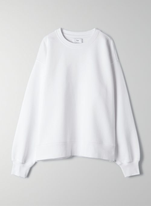 white oversized crew neck