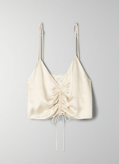 VERSO CAMISOLE - Ruched satin camisole