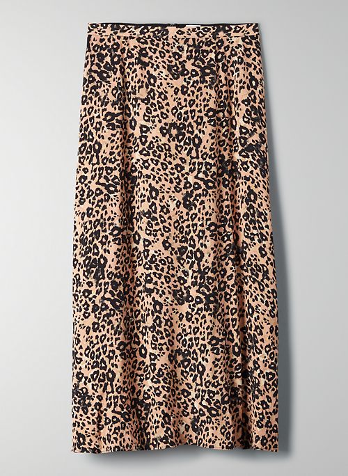 LEOPARD MIDI SKIRT - Leopard-print slip Skirt