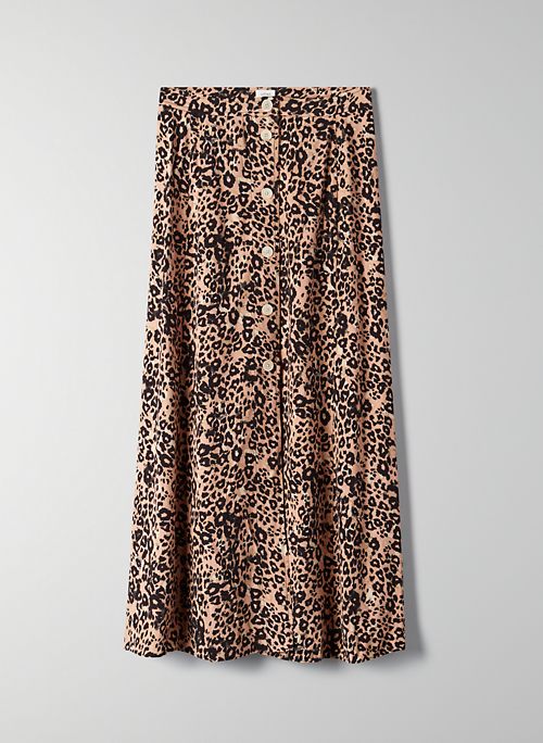 aritzia cheetah midi skirt