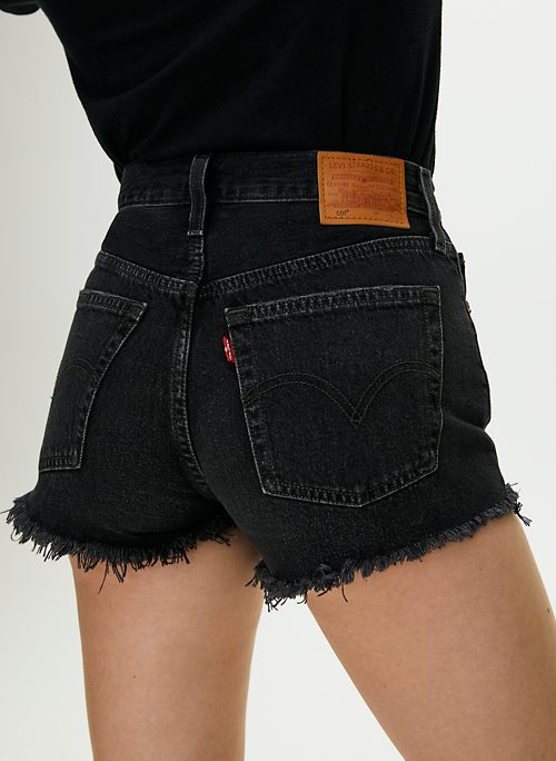 levis black jean shorts